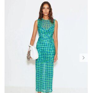 Simon Miller Rouched XS green and blue dress
